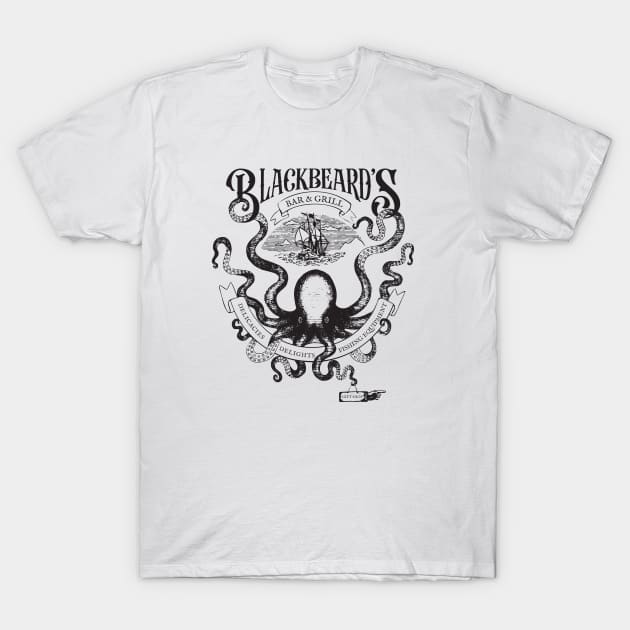 Blackbeard's Bar and Grill T-Shirt by Hanneliza